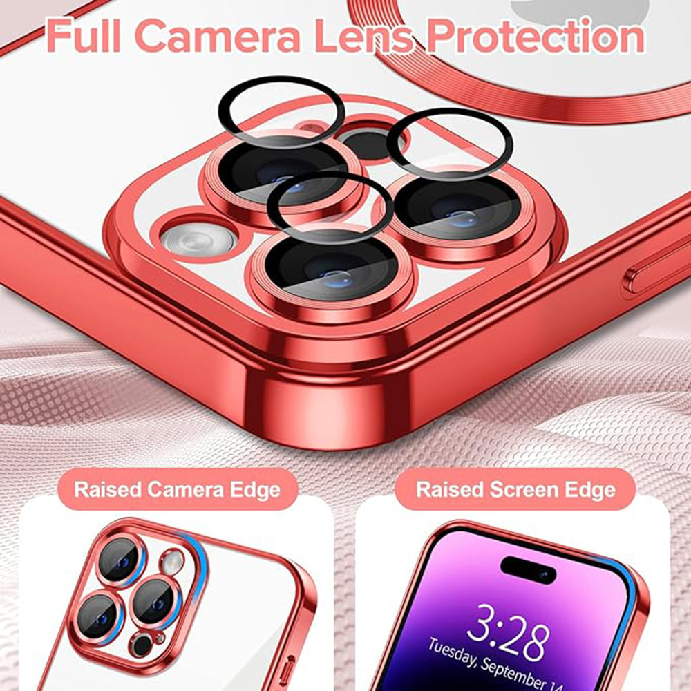 MagSafe-deksel for Apple iPhone 14 Pro, Techsuit, Luxury Crystal, Rød