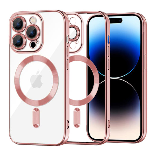 MagSafe-deksel for Apple iPhone 14 Pro, Techsuit, Luxury Crystal, Rosa