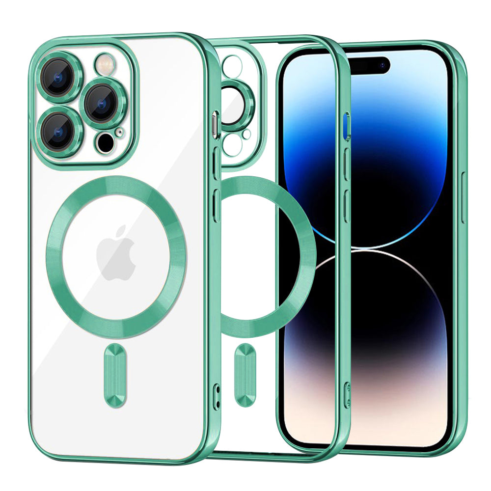 MagSafe-deksel for Apple iPhone 14 Pro, Techsuit, Luxury Crystal, Lys grønn