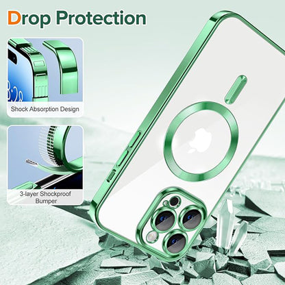 MagSafe-deksel for Apple iPhone 14 Pro, Techsuit, Luxury Crystal, Lys grønn