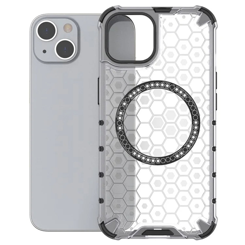 MagSafe-deksel for Apple iPhone 14, Techsuit, HoneyComb Shield, hvit