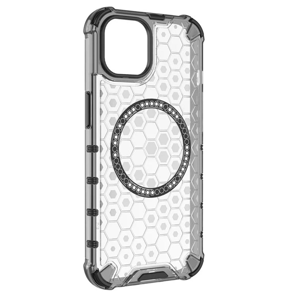 MagSafe-deksel for Apple iPhone 14, Techsuit, HoneyComb Shield, hvit