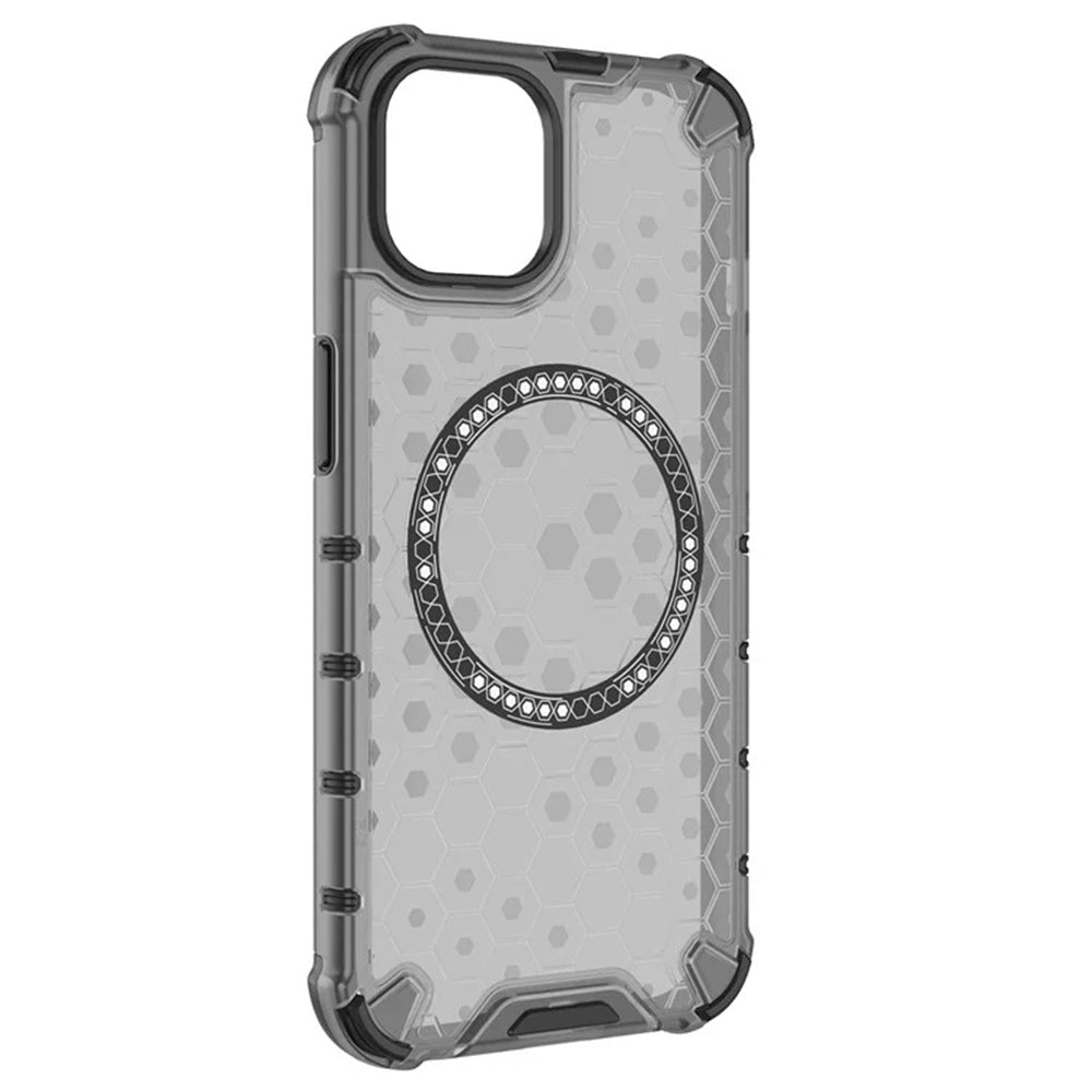 MagSafe-deksel for Apple iPhone 14, Techsuit, HoneyComb Shield, Svart