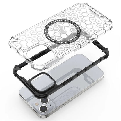 MagSafe-deksel for Apple iPhone 14, Techsuit, HoneyComb Shield, Svart