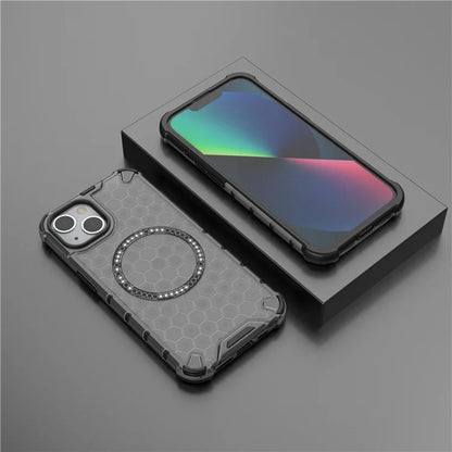 MagSafe-deksel for Apple iPhone 14, Techsuit, HoneyComb Shield, Svart