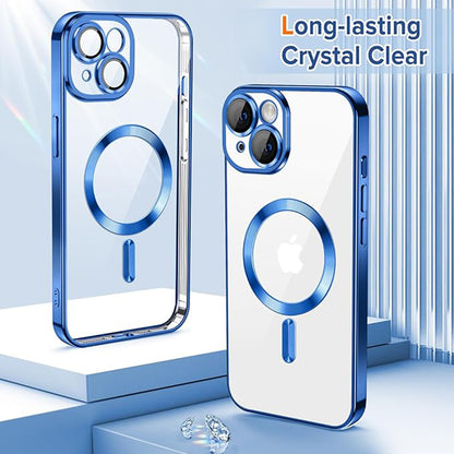 MagSafe-deksel for Apple iPhone 14, Techsuit, Luxury Crystal, Mørk blå
