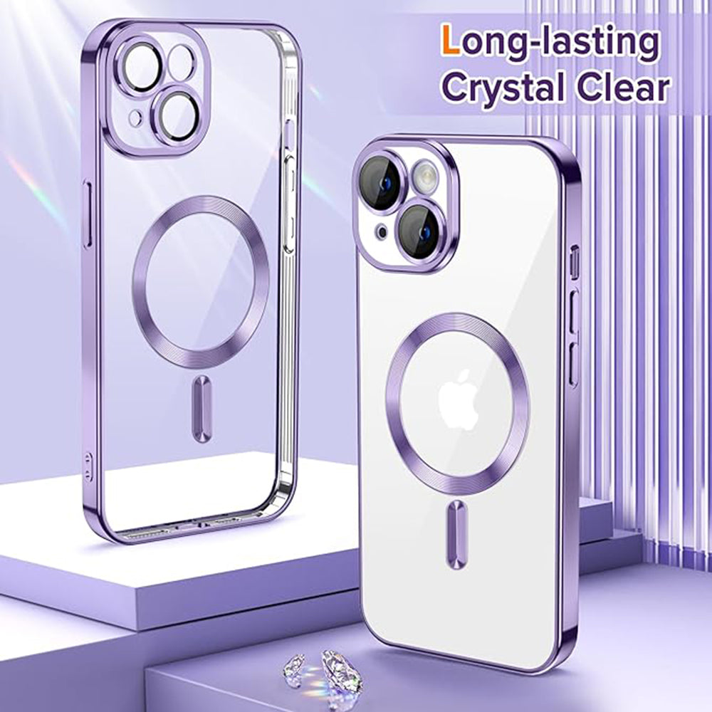 MagSafe-deksel for Apple iPhone 14, Techsuit, Luxury Crystal, Lys lilla