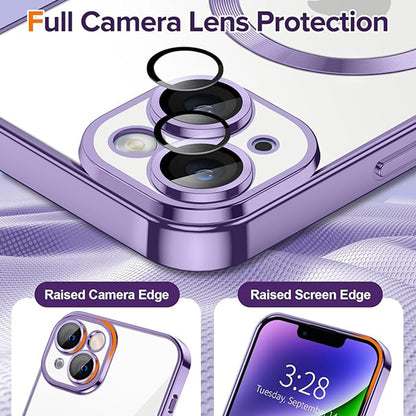 MagSafe-deksel for Apple iPhone 14, Techsuit, Luxury Crystal, Lys lilla