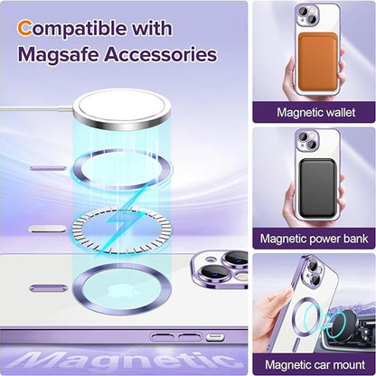 MagSafe-deksel for Apple iPhone 14, Techsuit, Luxury Crystal, Lys lilla