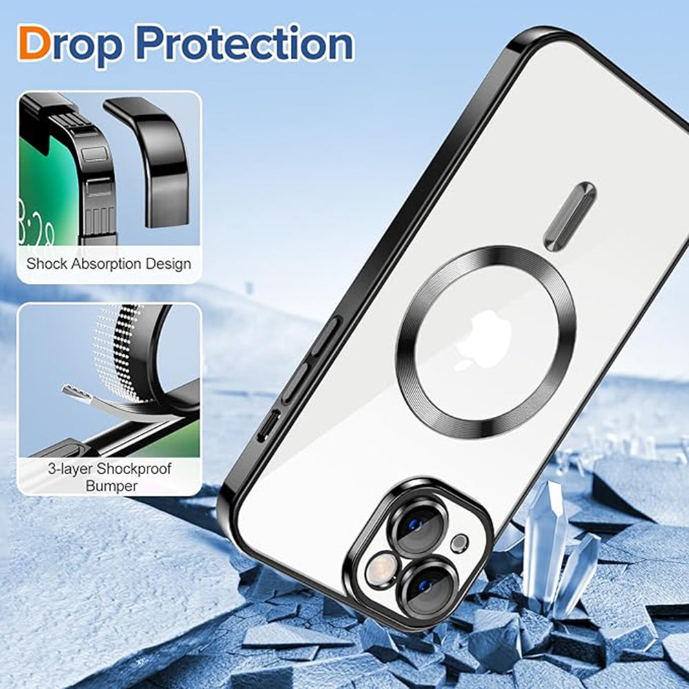MagSafe-deksel for Apple iPhone 14, Techsuit, Luxury Crystal, Svart