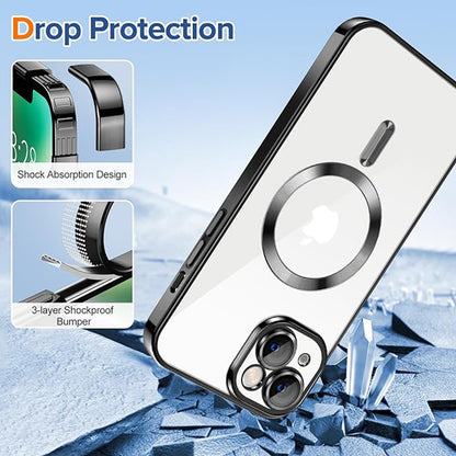MagSafe-deksel for Apple iPhone 14, Techsuit, Luxury Crystal, Svart