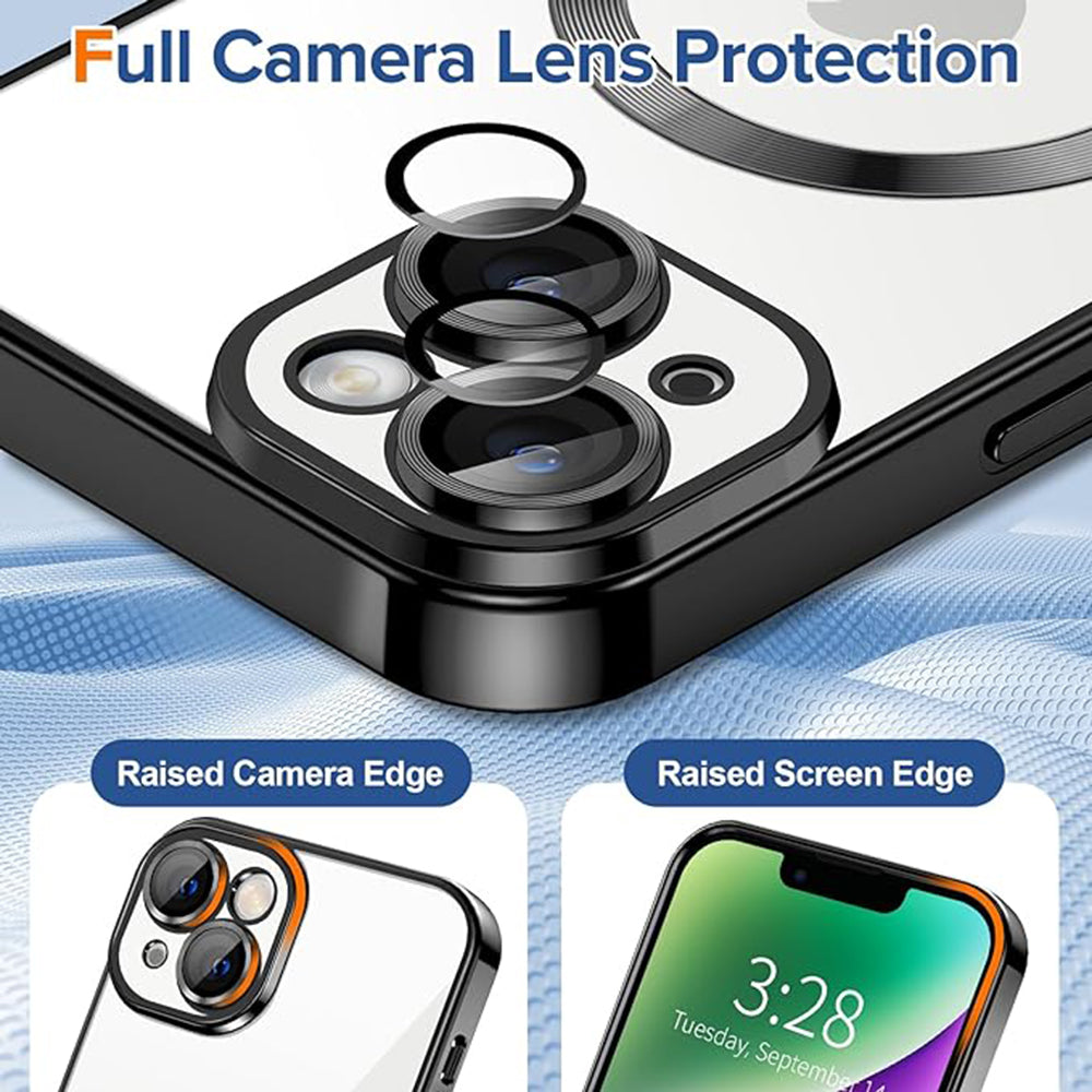 MagSafe-deksel for Apple iPhone 14, Techsuit, Luxury Crystal, Svart