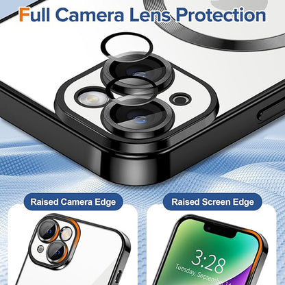 MagSafe-deksel for Apple iPhone 14, Techsuit, Luxury Crystal, Svart
