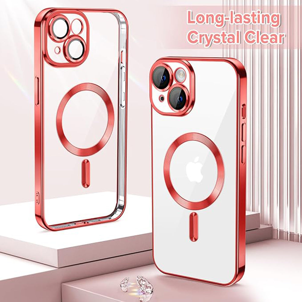 MagSafe-deksel for Apple iPhone 14, Techsuit, Luxury Crystal, Rød