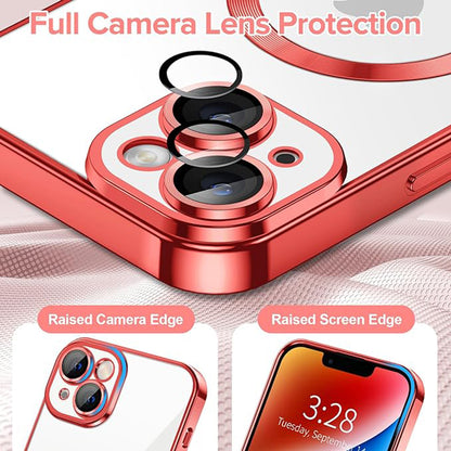 MagSafe-deksel for Apple iPhone 14, Techsuit, Luxury Crystal, Rød