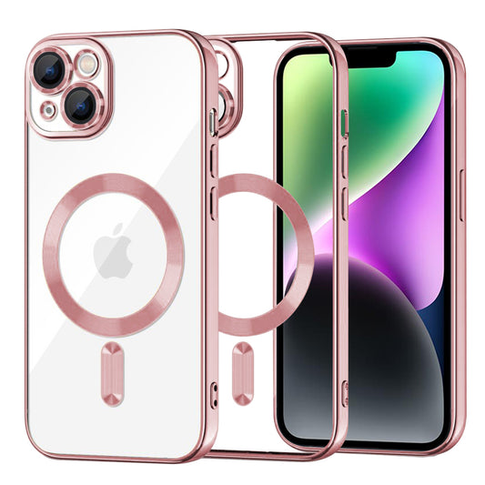 MagSafe-deksel for Apple iPhone 14, Techsuit, Luxury Crystal, Rosa