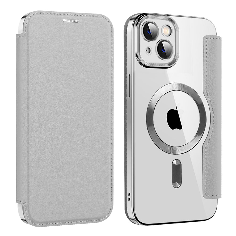 MagSafe-deksel for Apple iPhone 14, Techsuit, SmartMag Book, Grå