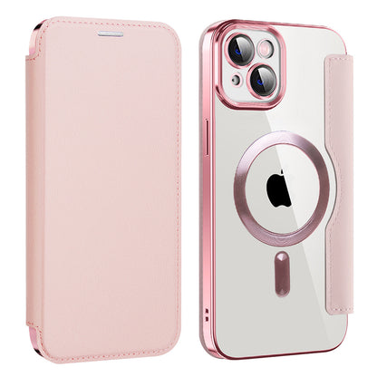 MagSafe-deksel for Apple iPhone 14, Techsuit, SmartMag Book, Rosa