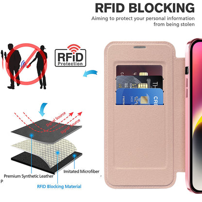 MagSafe-deksel for Apple iPhone 14, Techsuit, SmartMag Book, Rosa