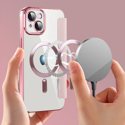 MagSafe-deksel for Apple iPhone 14, Techsuit, SmartMag Book, Rosa