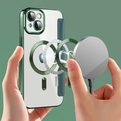 MagSafe-deksel for Apple iPhone 14, Techsuit, SmartMag Book, Grønn