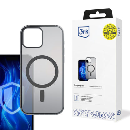 MagSafe-deksel for Apple iPhone 15, 3MK, Frosty MagCase, Satinert svart