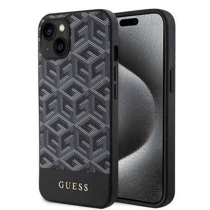 MagSafe deksel for Apple iPhone 15, Guess, GCube Stripes, Svart