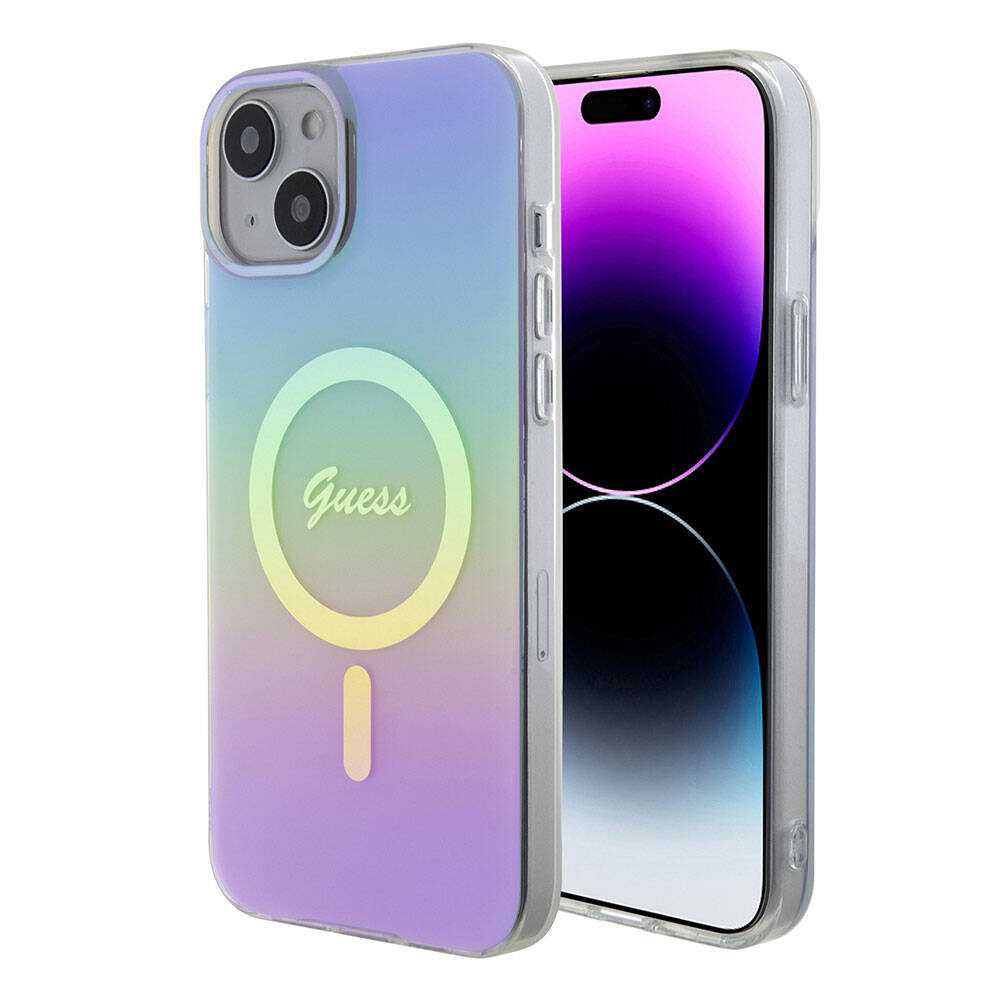 MagSafe-deksel for Apple iPhone 15, Guess, IML Iridescent, Lilla