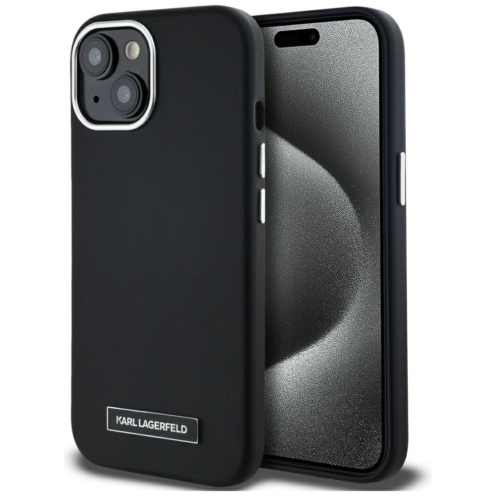 MagSafe-deksel for Apple iPhone 15, Karl Lagerfeld, FW Metal Plate, Svart