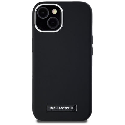 MagSafe-deksel for Apple iPhone 15, Karl Lagerfeld, FW Metal Plate, Svart