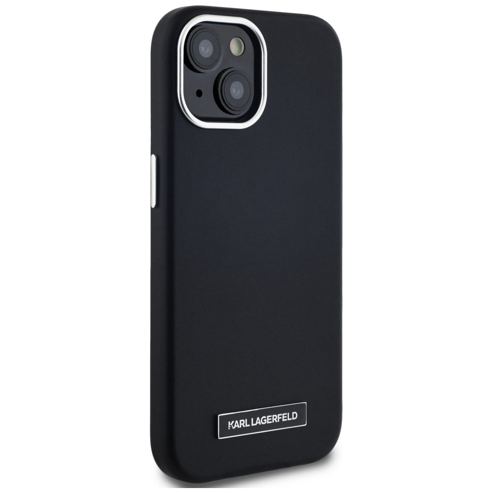 MagSafe-deksel for Apple iPhone 15, Karl Lagerfeld, FW Metal Plate, Svart