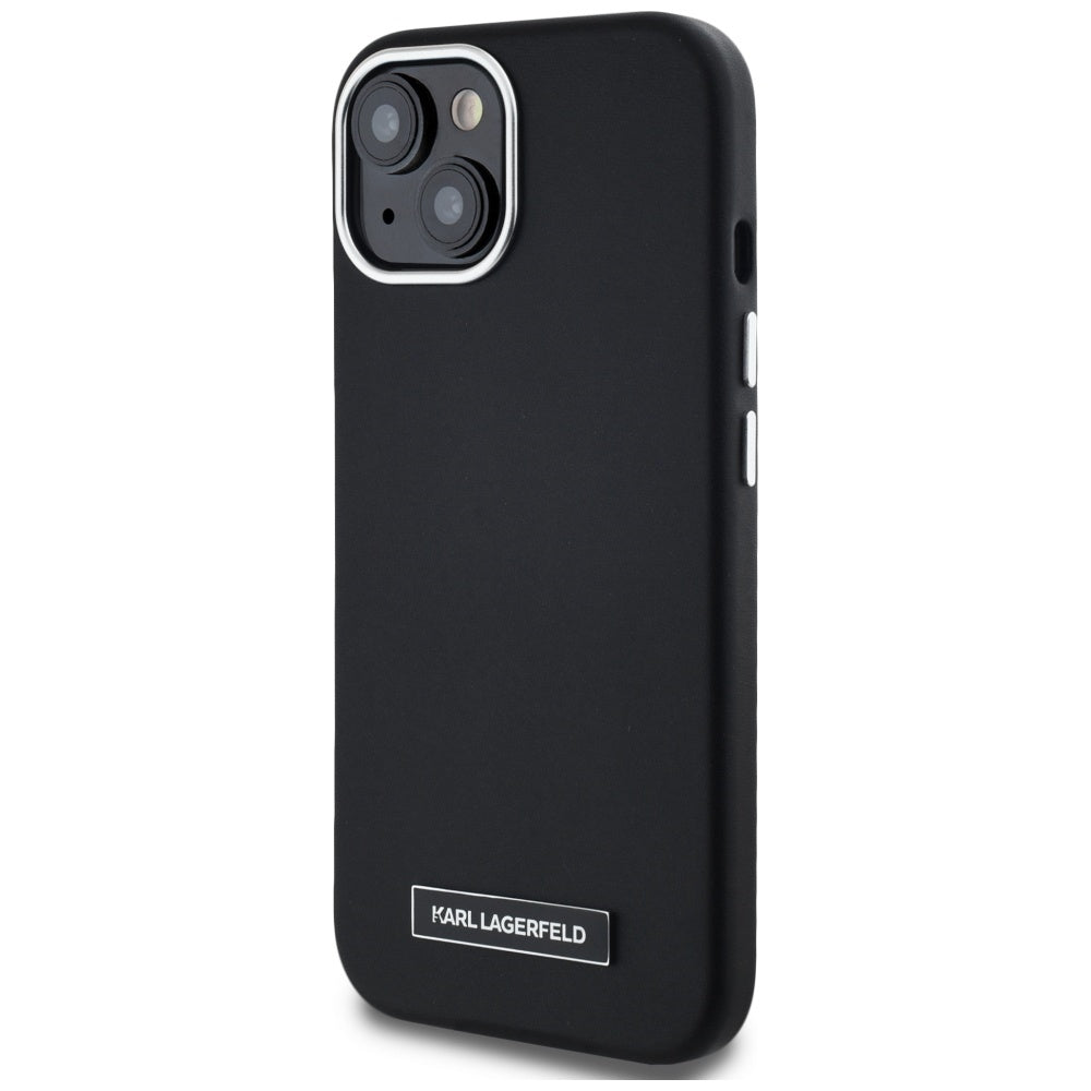 MagSafe-deksel for Apple iPhone 15, Karl Lagerfeld, FW Metal Plate, Svart