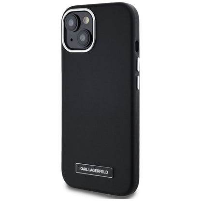 MagSafe-deksel for Apple iPhone 15, Karl Lagerfeld, FW Metal Plate, Svart