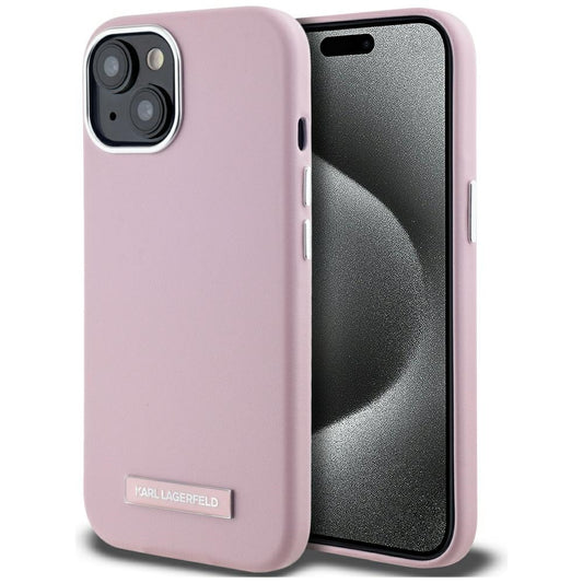 MagSafe-deksel for Apple iPhone 15, Karl Lagerfeld, FW Metal Plate, Rosa