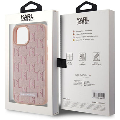 MagSafe-deksel for Apple iPhone 15, Karl Lagerfeld, Hot Stamp, Rosa