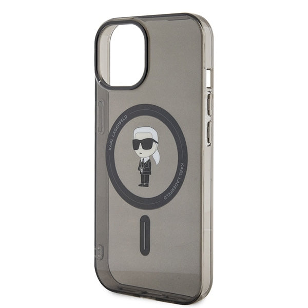 MagSafe-deksel for Apple iPhone 15, Karl Lagerfeld, IML Ikonik Karl, Svart