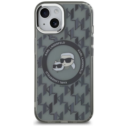 MagSafe-deksel for Apple iPhone 15, Karl Lagerfeld, IML Monogram Karl & Choupette's Heads, Svart