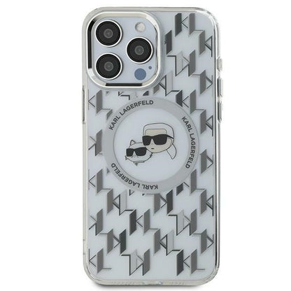 MagSafe-deksel for Apple iPhone 15, Karl Lagerfeld, IML Monogram Karl & Choupette's Heads, Gjennomsiktig