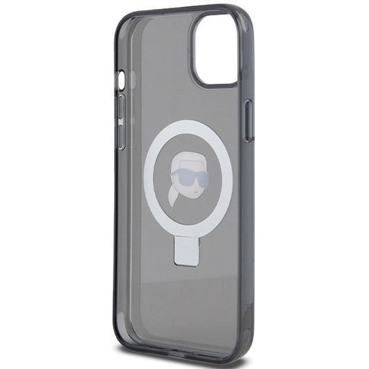 MagSafe-deksel for Apple iPhone 15, Karl Lagerfeld, Ring Stand Karl's Head, Svart