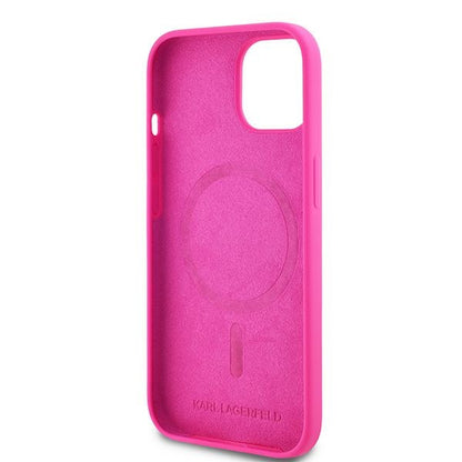 MagSafe-deksel for Apple iPhone 15, Karl Lagerfeld, Silicone Choupette's Head, Fuchsia