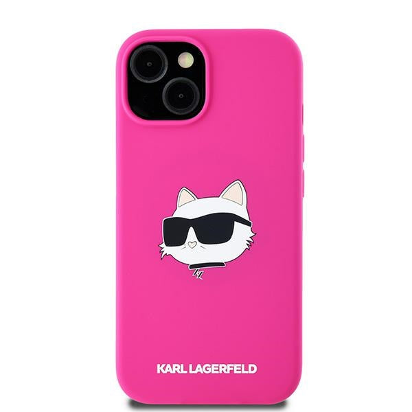 MagSafe-deksel for Apple iPhone 15, Karl Lagerfeld, Silicone Choupette's Head, Fuchsia
