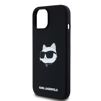 MagSafe-deksel for Apple iPhone 15, Karl Lagerfeld, Silicone Choupette's Head, Svart