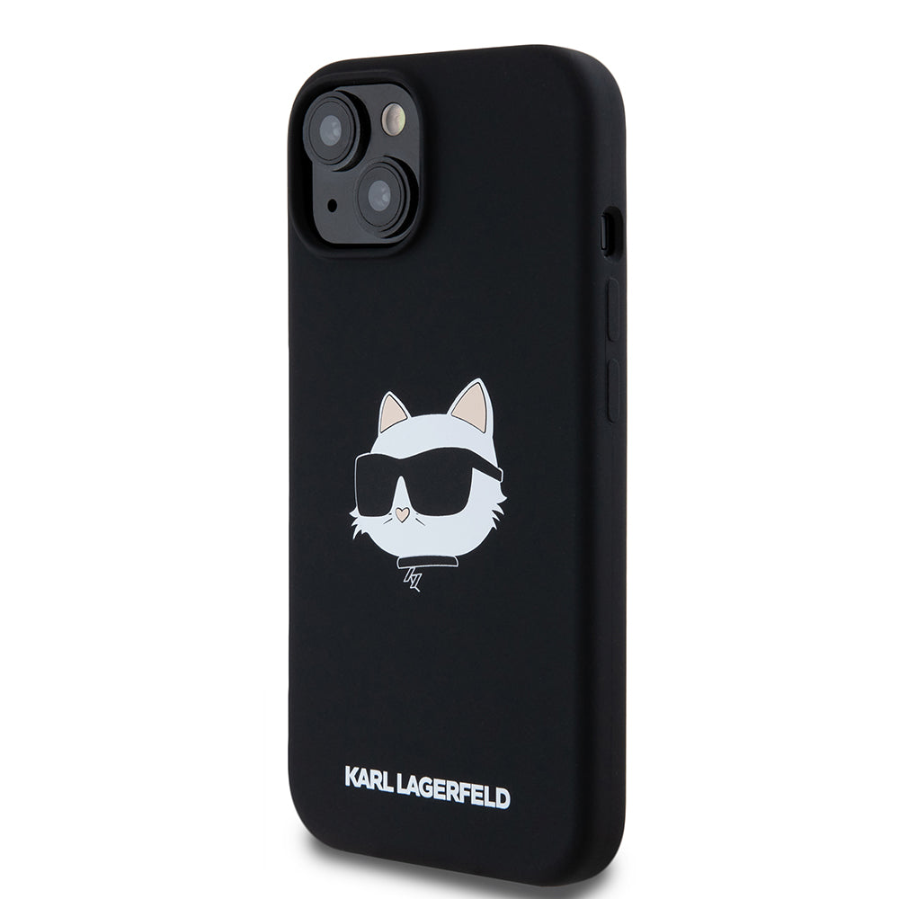 MagSafe-deksel for Apple iPhone 15, Karl Lagerfeld, Silicone Choupette's Head, Svart