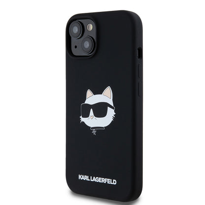 MagSafe-deksel for Apple iPhone 15, Karl Lagerfeld, Silicone Choupette's Head, Svart