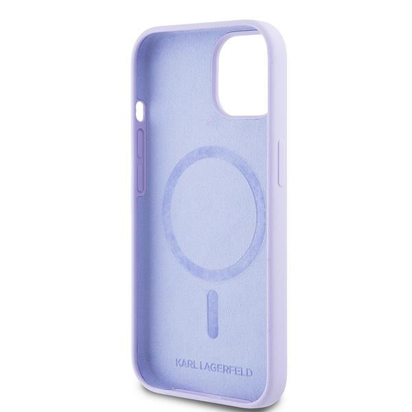 MagSafe-deksel for Apple iPhone 15, Karl Lagerfeld, Silicone Ring Karl & Choupette, Lilla
