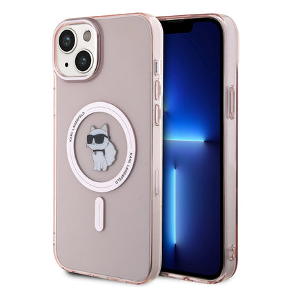 MagSafe-deksel for Apple iPhone 15 Plus / 14 Plus, Karl Lagerfeld, IML Choupette, Rosa