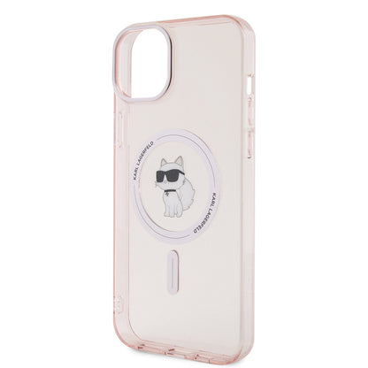 MagSafe-deksel for Apple iPhone 15 Plus / 14 Plus, Karl Lagerfeld, IML Choupette, Rosa