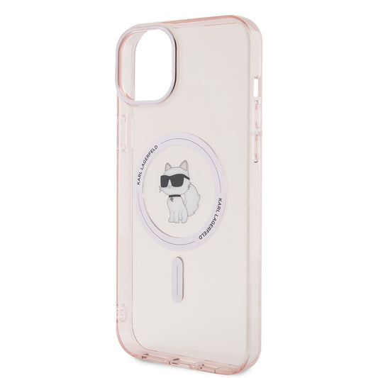 MagSafe-deksel for Apple iPhone 15 Plus / 14 Plus, Karl Lagerfeld, IML Choupette, Rosa