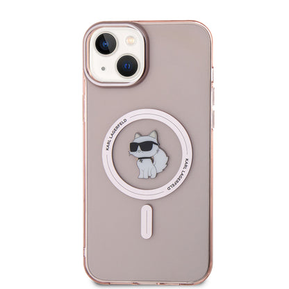 MagSafe-deksel for Apple iPhone 15 Plus / 14 Plus, Karl Lagerfeld, IML Choupette, Rosa