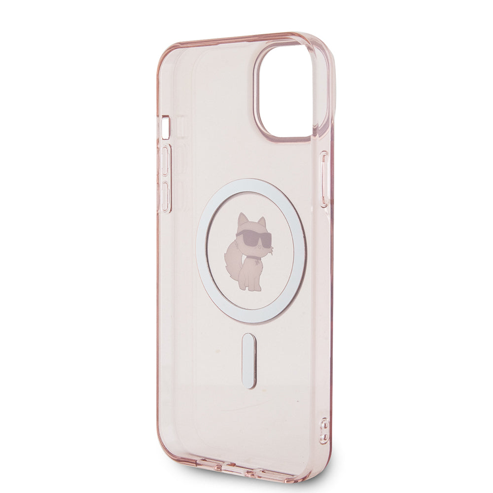 MagSafe-deksel for Apple iPhone 15 Plus / 14 Plus, Karl Lagerfeld, IML Choupette, Rosa